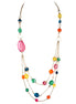 Multi Candy Beads Gold Long Necklace