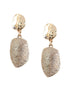 Approx. Size: 35mm Gold Brushed and Hammered Dangle Earrings 