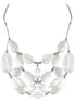 Clear Bead Silver Bib Necklace 