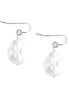 Oval Shape Clear Bead Silver Earrings 