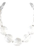 Clear Bead Silver Round Necklace