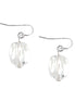 Clear Cut Bead Round Silver Earrings