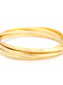Gold-Tone Shiny And Matt 5 Pcs Stackable Bangle Set[Plus Size]