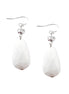 White Cut Beads with Silver Bead Earrings