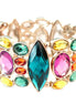 Multi colored gold bracelet embellished with stones