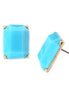 Turquoise Color Square Cut Bead Stud Earrings