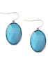 Turquoise Round Cut Bead Silver Earrings