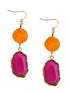 GOLD MULTI COLOR ORANGE AND FUSCHIA EARRINGS #SE31630_GLD-ORA (BF8)