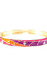 Gold-Tone Coral Purple Fuchia And Crystal Hinged Bracelets
