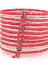 Silver-Tone Red Seed Bead Hinged Bracelets