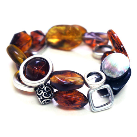 SILVER TORTOISE OX BRACELET  #SB32317_SIL_OX-TORT (MD8/B229)