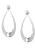 Shiny Silver Pear Shape Earrings 