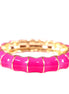 GLD-FUSCHIA Tone Epoxy Bracelet
