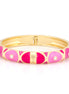 Gold Tone Metal Fuschia Hinged Bracelets