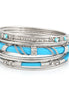 Silver-Tone Turquiose Set Of 9 Indian Bangles