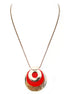 Red and Gold Round MedalPendant Necklace