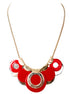 Red and Gold Round Medals Necklace