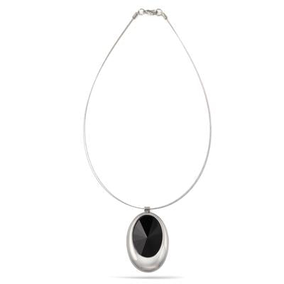 FACETED CRYSTAL OVAL PENDANT  NECKLACE #FW-N5009 (XB7)