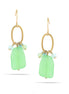 Tazza-Gold-Tone Metal Green And Blue Drop Earrings