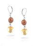 Rhodium-Tone Brown Mix Beads Earrings