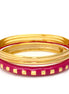 Gold And Fuchsia Enamel 4 Pcs Bracelet Set