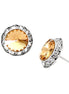 Approx. Size: 15mm Topaz Glass Crystal with Clear Rhinestone Silver Stud Earrings 
