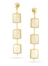 Gold Ivory Rectangle Dangle Post Earrings