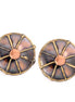Gold And Rose Gold-Oxidised Tone Metal Round Stud Earrings