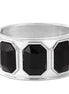 Gold Black Crystal Faceted Crystal Hinged Bracelet