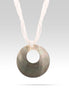 White Seed Bead Grey Pearl Pendant Necklace