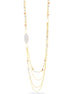 Gold-Tone Metal Mix Beads Lobster Claw Closure Layered Necklace