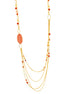 Tazza-Gold-Tone Metal Coral Mix Beads Layered Necklace
