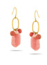 Tazza-Gold-Tone Metal Coral Drop Earrings