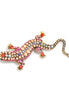 Gold Pink Crystal Lizard Pin Brooch 