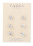 Silver-Tone Metal Graduated Size Set Of 3 Crystal Stud Earrings