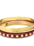Gold And Burgundy Enamel 4 Pcs Bracelet Set