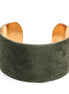 Gold Base Olive Laminated Cuff Bracelet