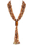 BROWN SEED BEAD TASSEL NECKLACE