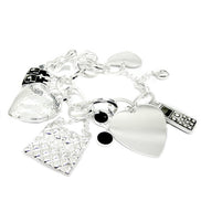 SILVER GIRL'S DAY OUT CHARM BRACELET  #HNB75875_SIL-BLK (AB17/HE9/AB16)