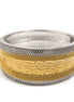 Two Tone Hammered Hinged Bracelet