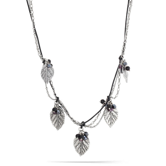 Antique-Tone Metal Bird Mix Crystal Tassel Necklace
