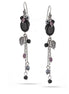 Antique Silver-Tone Black Drop Earrings