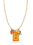 Gold-Tone Metal Orange Pendant Charm Necklace