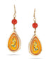 Gold-Tone Metal Orange Teardrop Earrings