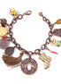 Gold-Bronze-Tone Metal Charms Wrap Around Bracelets