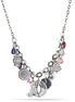 Rhodium-Tone Metal Multi Charms Neckalce