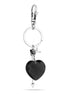 Silver-Tone Metal Arrow Black Heart Bag Charm