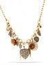 Antique Gold-Tone Metal Mix Charm Necklace