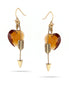 Gold-Tone Metal Arrow Smokey Heart Earrings