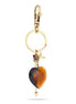 Gold-Tone Metal Arrow Smokey Heart Bag Charm